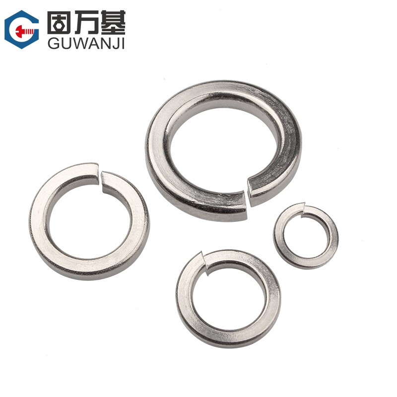 Guwanji spring washer 304 stainless steel open spring washer flat washer Washer elastic gasket national standard accessories M6 304 material-100 pieces