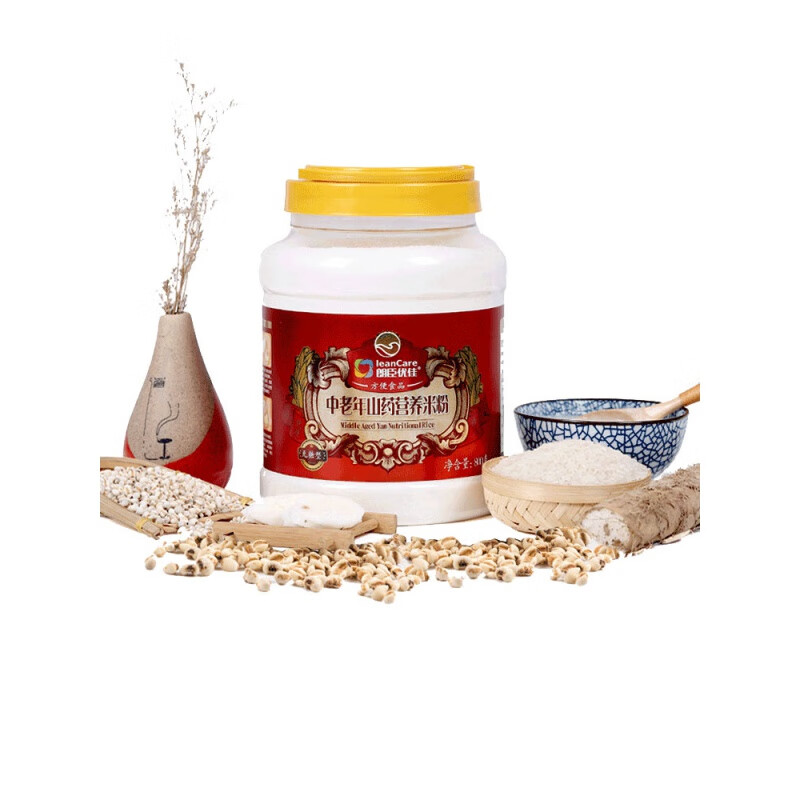 Langchen Youjia Nutritional Yam Rice Noodles for the Elderly, Rice Powder for Middle-aged and Elderly People, Sucrose-free Liquid Food, Adult Meal Replacement Powder, No-Cooking, Huaishan Calcium Plus (Sugar-Containing, Suitable for All Ages) 800g*1