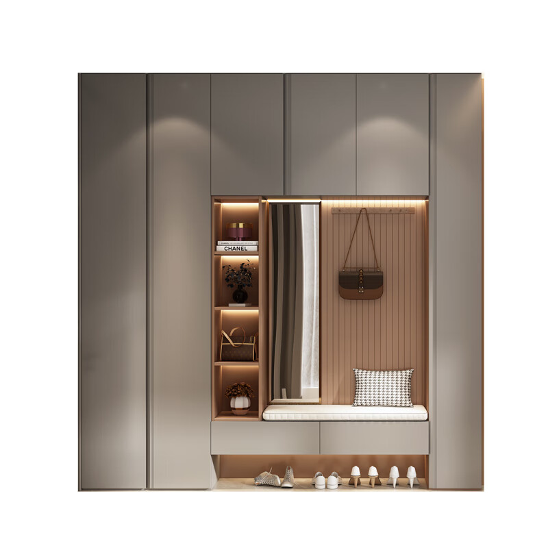 Piano wardrobe customized wardrobe bedroom modern simple light luxury high door large wardrobe storage cloakroom whole house customization 0.1 square meters price