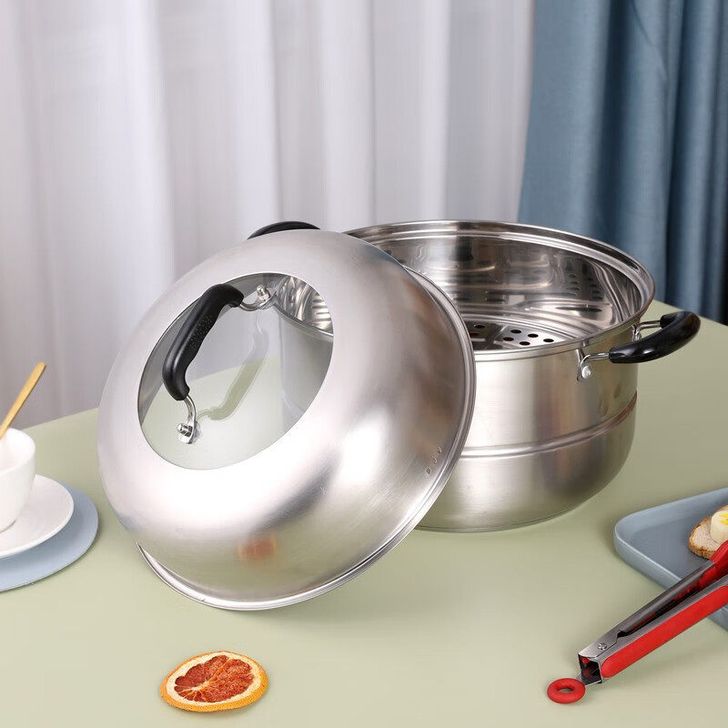 Bedojia steamer pot lid high arch lid thickened stainless steel household 27cm 28CM30 lid wok soup pot universal high lid pot lid outer diameter 26.5cm