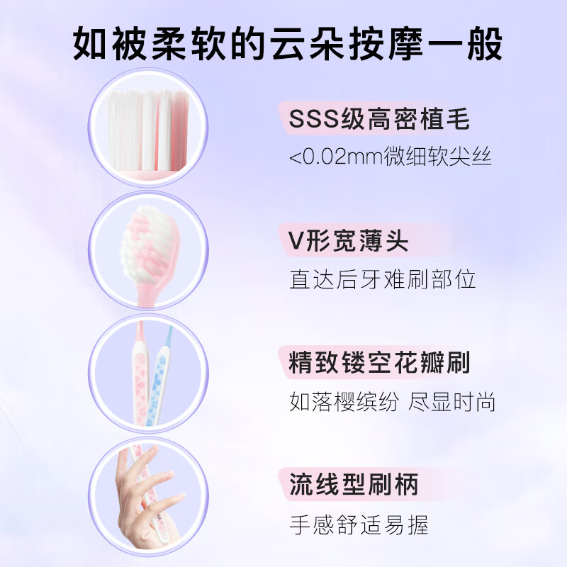 Shuke special effect Yingqiao special protection toothbrush for adults with fine soft hair and wide head for men and women, special for couples and small heads for home decoration and household Yingqiao soft protection toothbrush 4 pieces