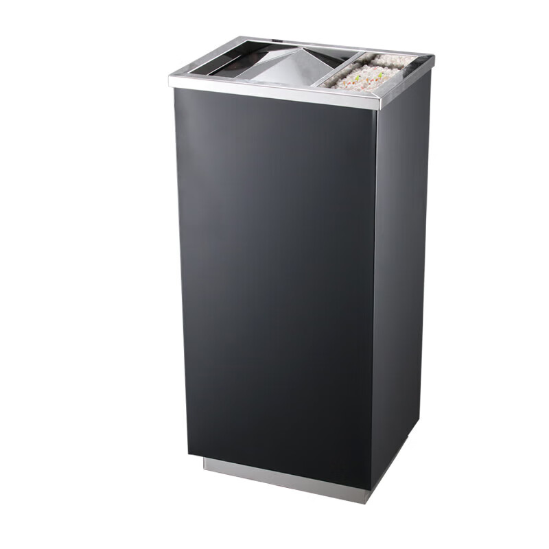 Stainless steel hotel lobby trash can cigarette butt column cigarette extinguisher bucket with ashtray outdoor smoking area elevator entrance vertical curved mouth stainless steel cigarette butt column