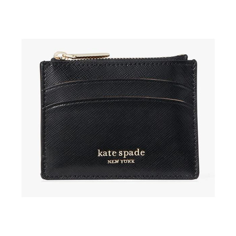 KATE SPADE luxury fashion brand women's wallet black leather card holder simple and fashionable 12383150 Black os