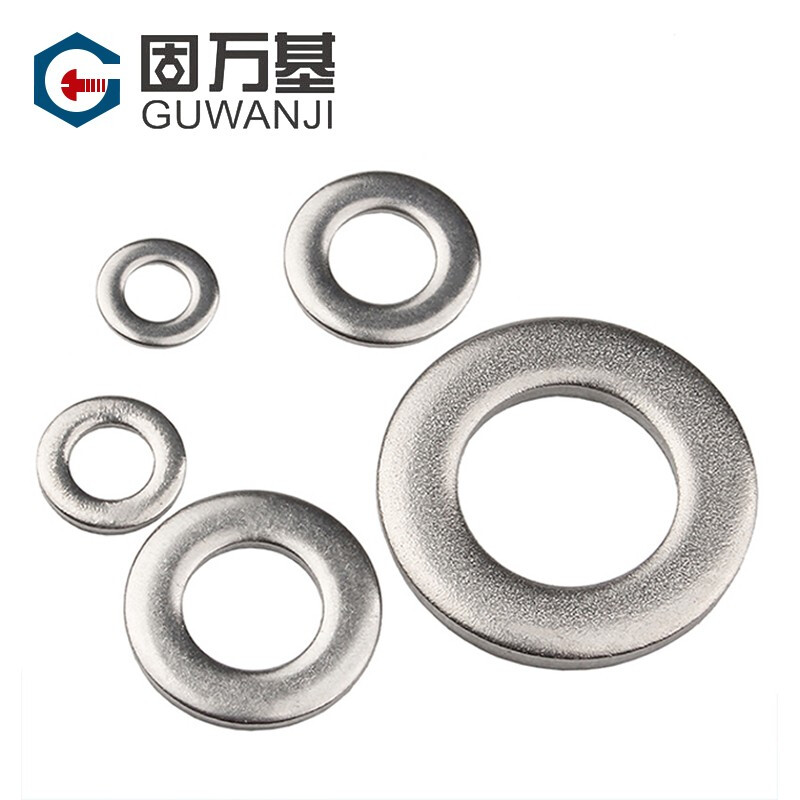 Guwanji 304 stainless steel metal gasket round flat washer ultra-thin flat washer retaining ring enlarged washer meson washer national standard M4x12x1 100 pieces