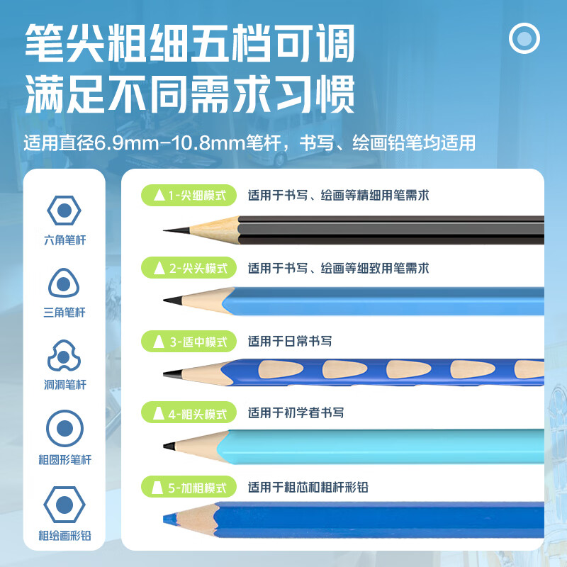 Deli large-caliber fully automatic electric pencil sharpener pencil sharpener thickening rod large triangular pencil children's pencil sharpener pencil sharpener student stationery birthday gift boys and girls