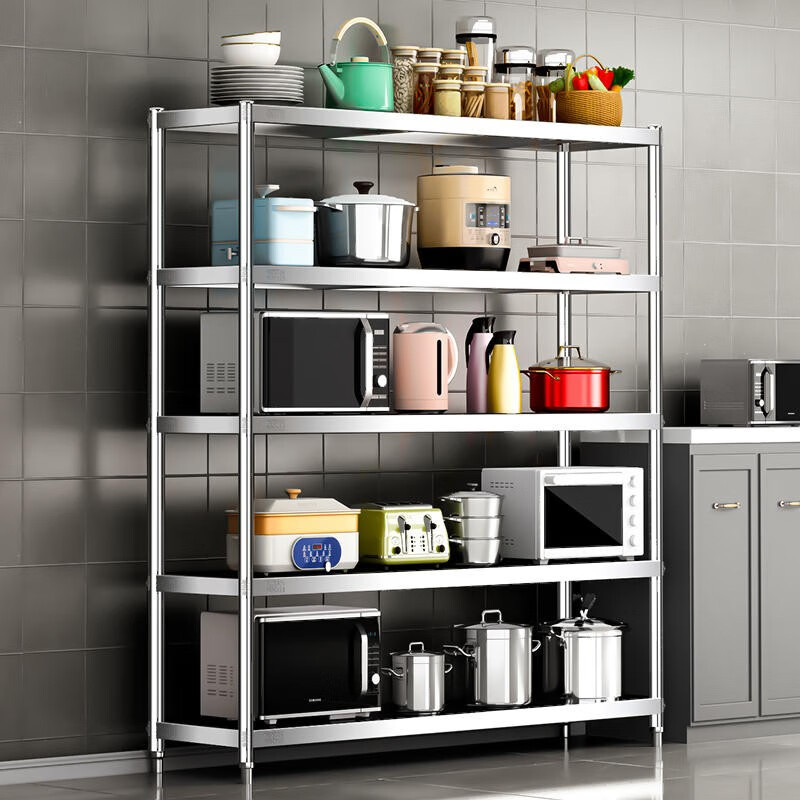 Fanruoman storage rack stainless steel shelf shelf kitchen storage rack floor-standing multi-layer shelf household storage rack length 120 width 40 height 180 five-layer thickened version