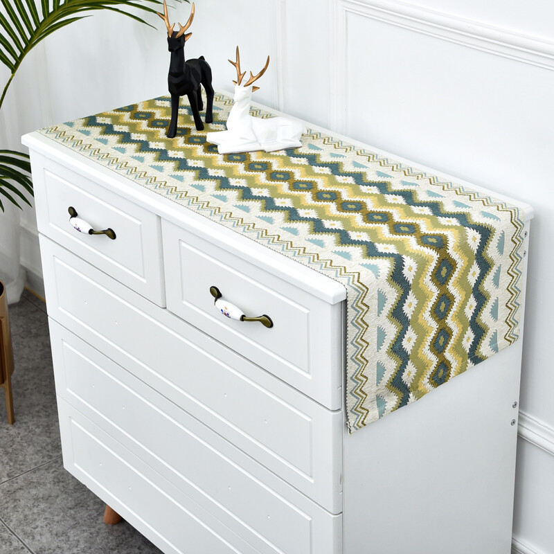 He Jiagong's new chest of drawers cover cloth TV cabinet tablecloth long dining table table flag coffee table sideboard shoe cabinet cloth cover 1 35*120cm