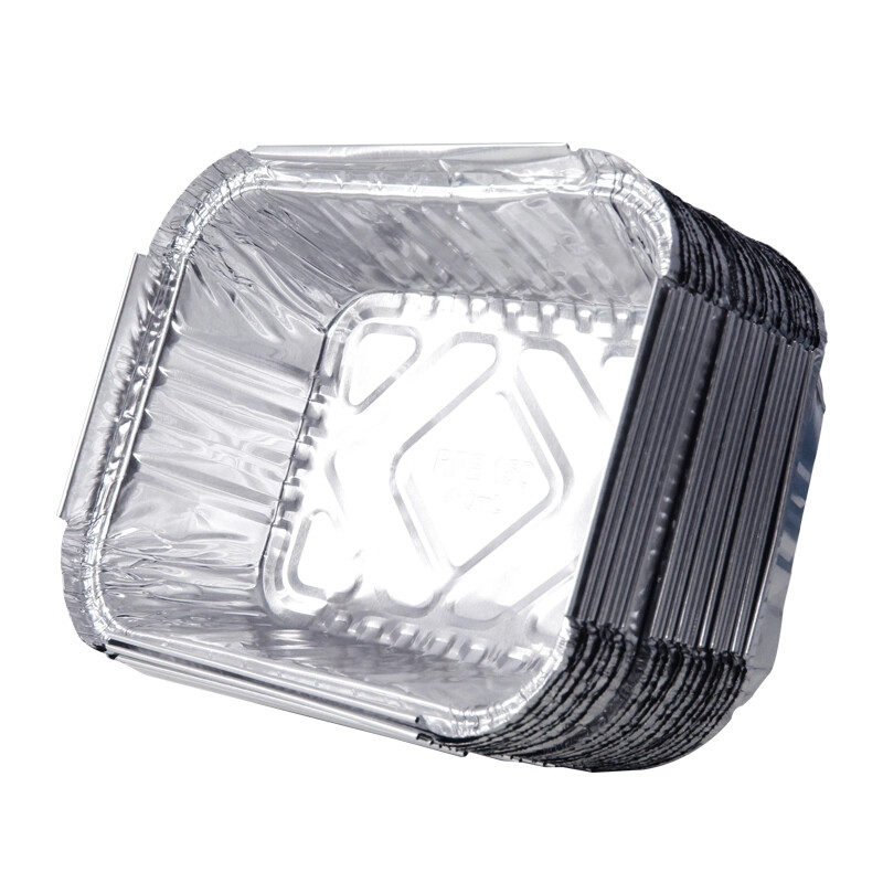 Jinghui Sichuang tin foil box thickened 410ml rectangular picnic disposable camping picnic tin foil tray 20 pieces