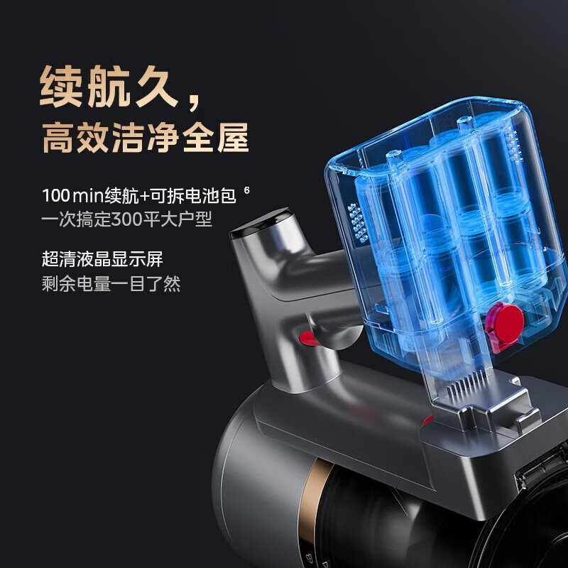 Midea vacuum cleaner home wireless Q7 handheld vacuum cleaner green light dust display car large suction mite removal dust cat and dog hair pet vacuum cleaner anti-tangle