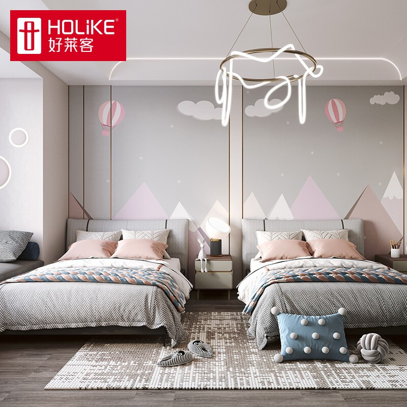 Holike custom tatami bed, twin teen room, desk, wardrobe, integrated cabinet bed, whole house furniture customization, custom gold