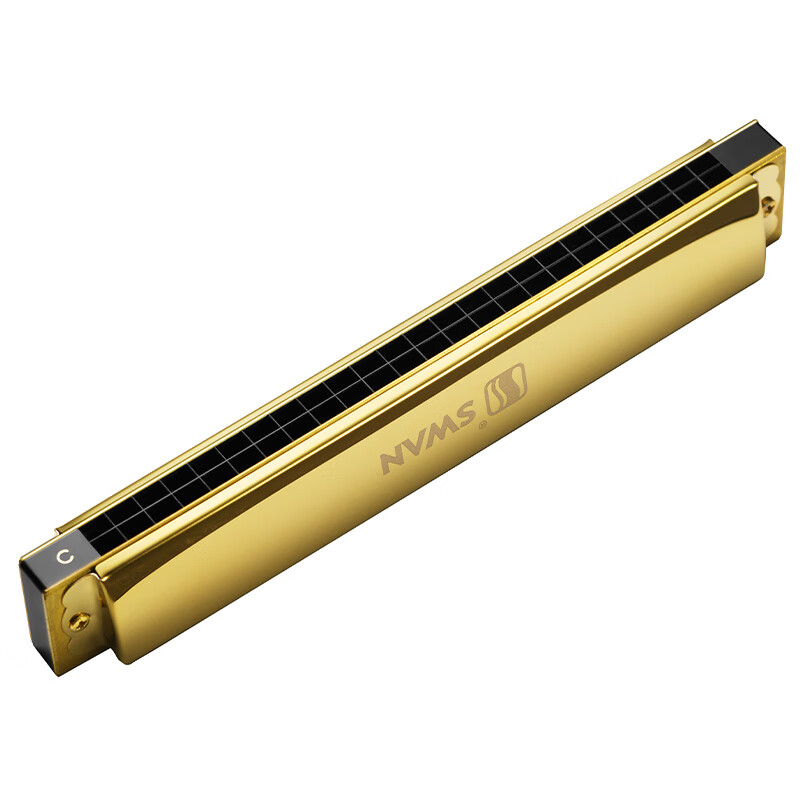 Swan (SWAN) harmonica 24-hole polyphonic C key phonetic notation musical instrument student adult professional playing harmonica gold