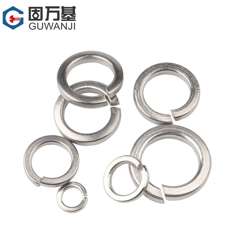 Guwanji spring washer 304 stainless steel open spring washer flat washer Washer elastic gasket national standard accessories M6 304 material-100 pieces