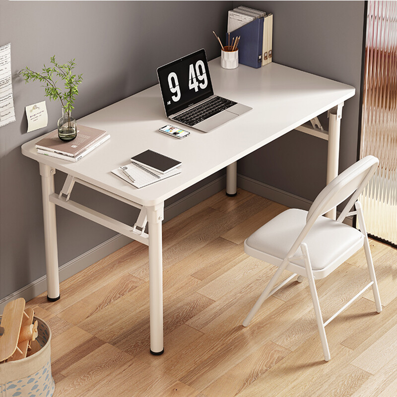 Hanfeng computer table home folding table leisure long table office training study table desktop table steel wooden floor stall table 80*40*75cm thickened round tube single layer