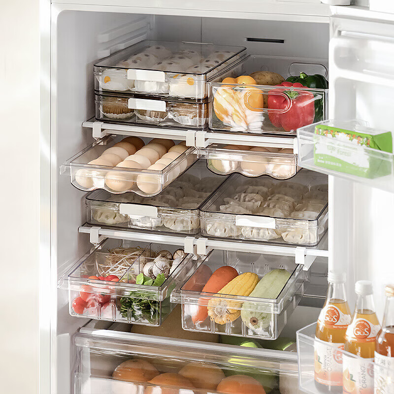 Chenbu refrigerator storage box sealed food refrigerated storage box drawer-type fruit egg box frozen crisper hanging fruit and vegetable box four-compartment