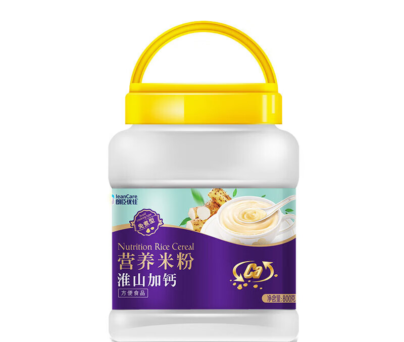 Langchen Youjia Nutritional Yam Rice Noodles for the Elderly, Rice Powder for Middle-aged and Elderly People, Sucrose-free Liquid Food, Adult Meal Replacement Powder, No-Cooking, Huaishan Calcium Plus (Sugar-Containing, Suitable for All Ages) 800g*1