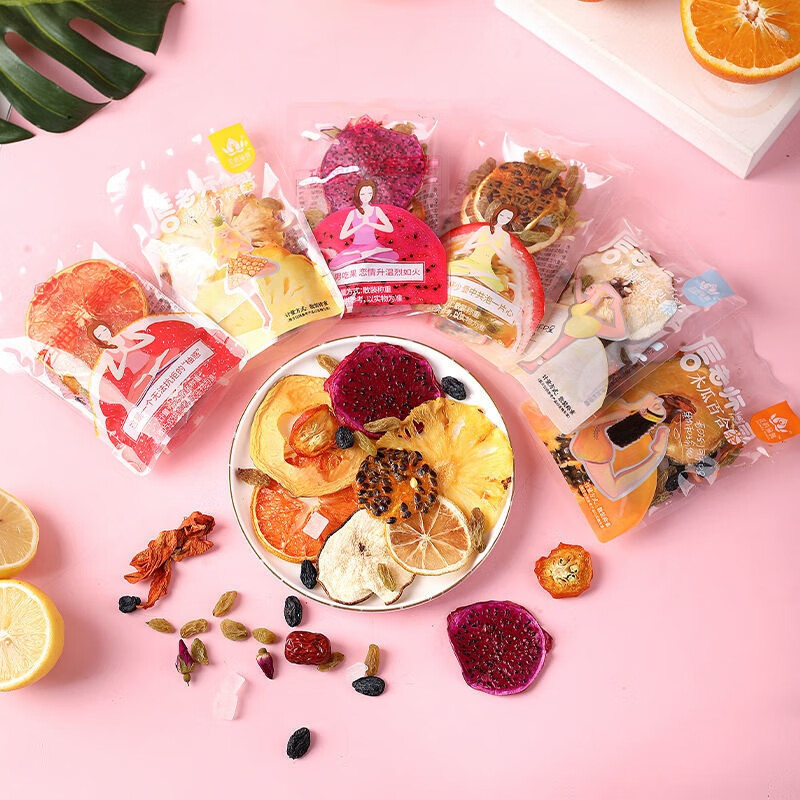 Kejuhua's Yoga Flower and Fruit Tea Lip Teacher's Combination Fruit Tea Bags Nutritional Internet Celebrity Passion Fruit Lemon Slices Soaked in Water Grapefruit Lemon Tea 2 catties (20-22 bags)