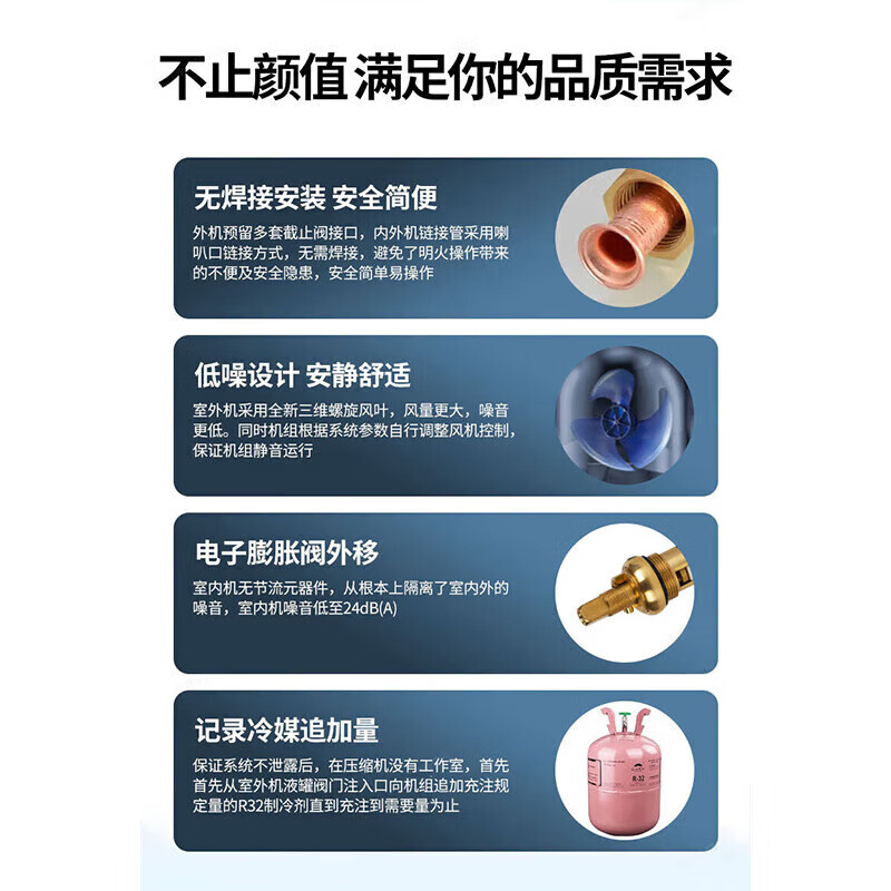 Gree FREE central air conditioner, one-to-two, one-to-three, wall-mounted, variable frequency heating and cooling multi-connection, home commercial apartment, energy-saving split air conditioner, 3 hp, three-level energy efficiency, one-to-two cooling and heating, 2 hp + 1.5 hp, installation not included