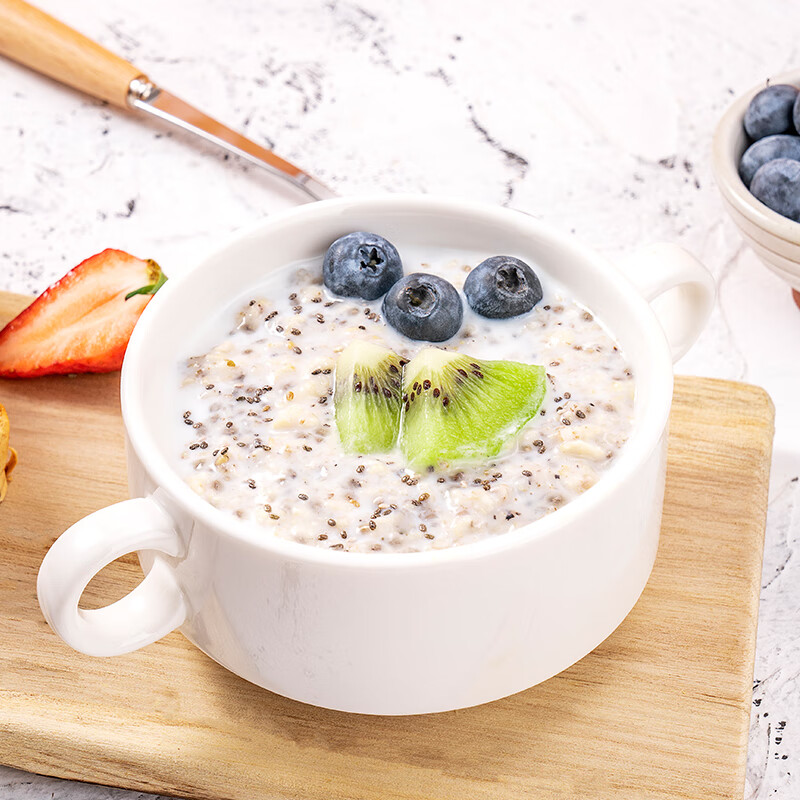 Fushido High Fiber Oatmeal Nutritious Breakfast Drink Ready-to-Eat Chia Seed Cereal Instant Infusion Chia Seed Cereal Oatmeal 135g*2 Bags