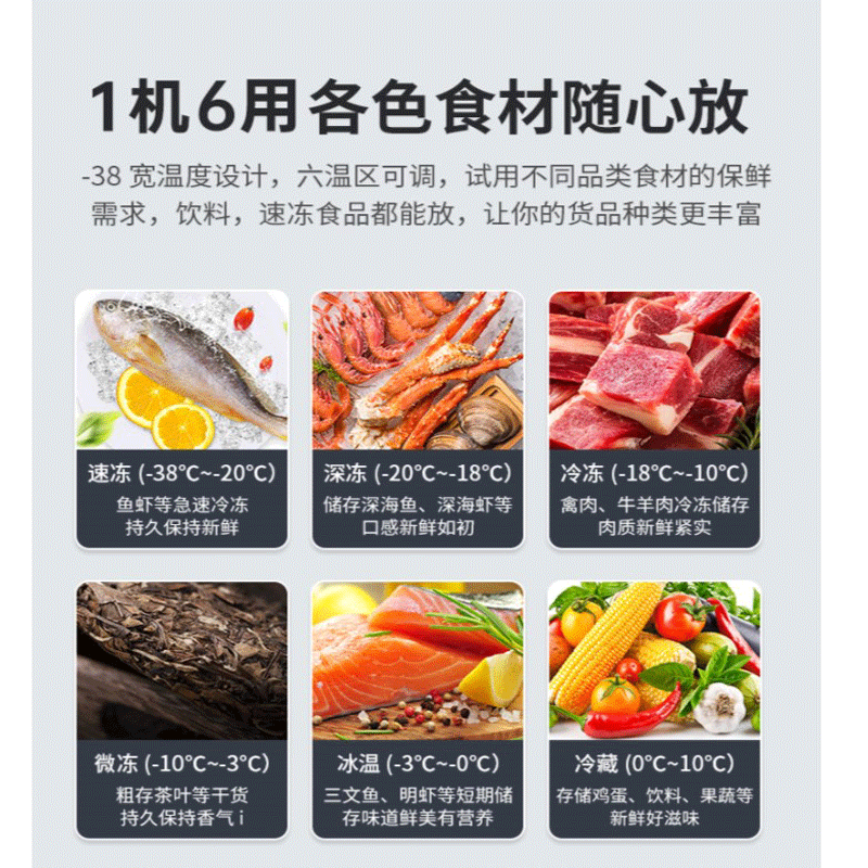 Haier Freezer 519/829 liters or above commercial household large-capacity refrigerator refrigerated freezing conversion fully frozen ultra-low temperature seafood deep-freezing quick-frozen horizontal cabinet five-sided refrigeration 369 liters steel plate liner minus 38 degrees 1.32 meters long