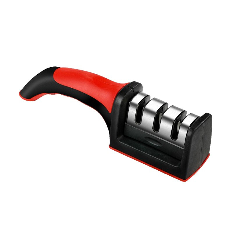 Yuan Xie Knife Sharpener Household Knife Sharpening Stone Kitchen Knife Sharpening Artifact Tool Multi-function Scissors Sharpening Multi-purpose Knife Sharpening Stick Knife Sharpener Black and Red