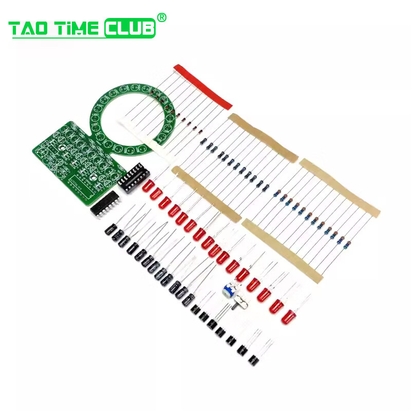 Gradient ring LED water lamp production kit Electronic DIY components 4017 water lamp technology experimental training LED water lamp kit red (1 piece) No specifications