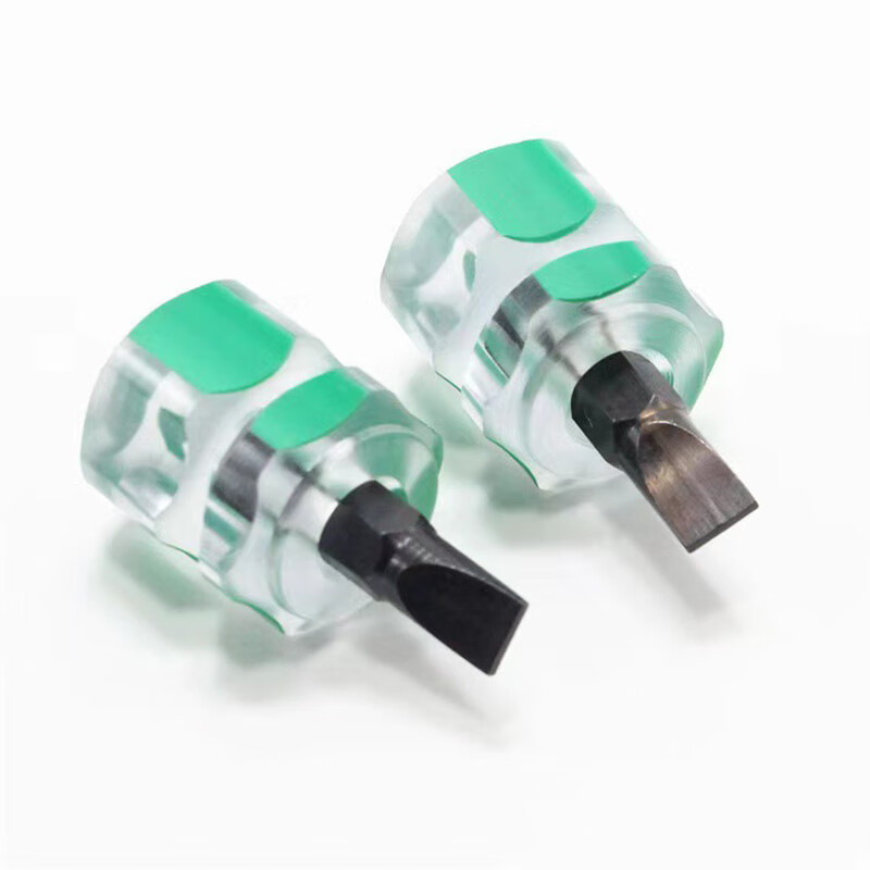 Short screwdriver, short handle, radish head screwdriver, ultra-short cross, plum blossom, retractable mini dual-purpose screwdriver, small screwdriver, cross, 2 pack