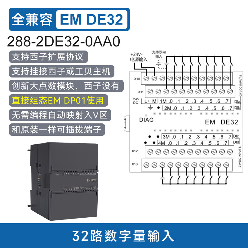Yu Mengzhe domestic S7-200SMART compatible plc controller CPUSR20ST30SR30ST40 EMDE32 digital 32 input