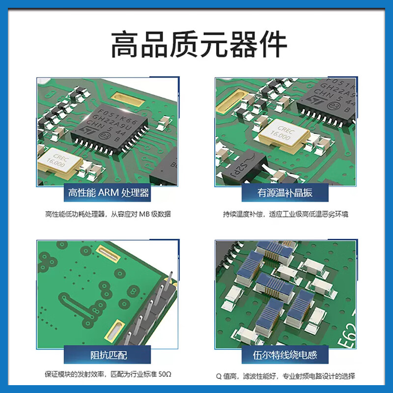 Ebyte high-speed flight control 433M wireless transceiver transmission module UAV automatic frequency hopping spread spectrum SI4463 full-duplex equipped with glue stick antenna E62-433T30D