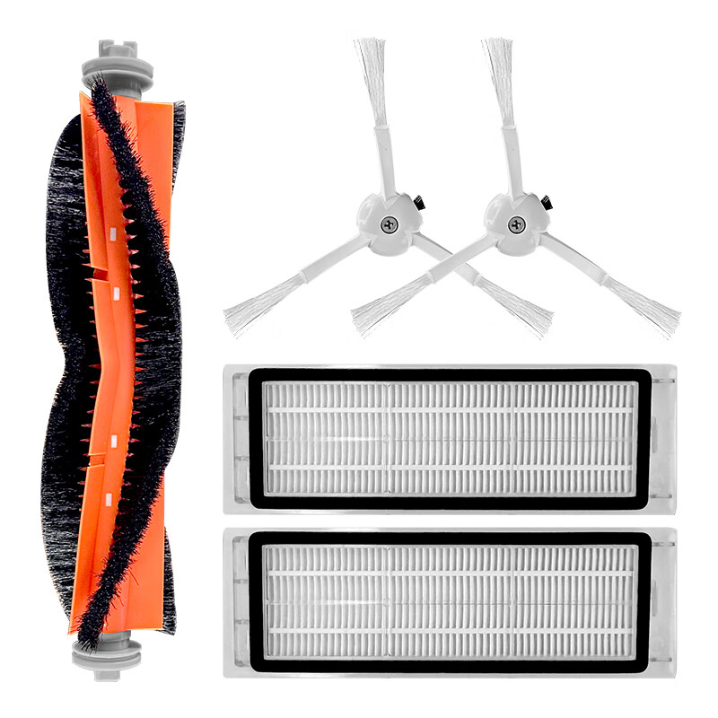 Jingxi is suitable for Xiaomi Mijia sweeper generation 1S accessories, all-purpose 2-side brush filter, dust box, dust bag, mop cleaning liquid, 1 main brush that cannot mop the floor + 1 gooseneck brush