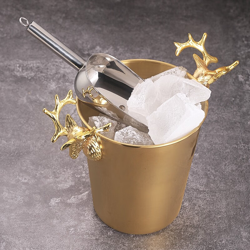 Bar Soul Ice Shovel Ice Clamp Thickened 304 Stainless Steel Ice Shovel Water Filtration Function Ice Cube Shovel For Cocktail Mixing Extra Large Thickened Ice Shovel