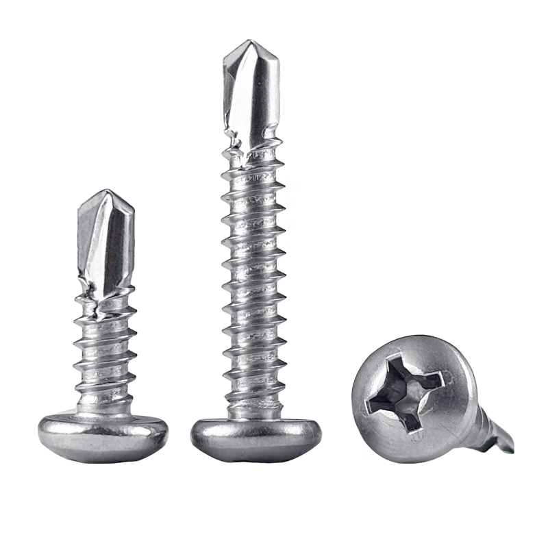 Sailotou customized 0304 stainless steel cross round head pan head drill tail screws for doors and windows aluminum alloy self-tapping self-drilling dovetail nails 410 stainless steel M4213 4000 pieces in a box