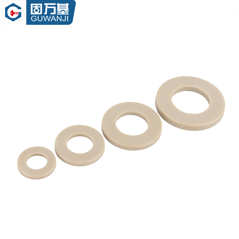 Guwanji PEEK high temperature resistant acid and alkali resistant insulating resin high strength plastic round screw flat washer gasket meson M2 (5 pieces)