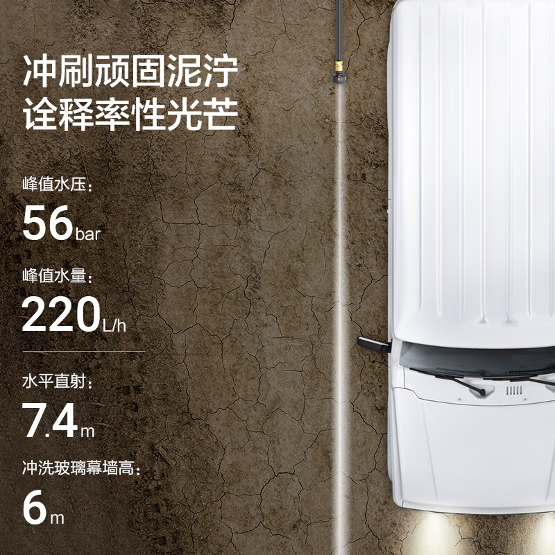 WORX 20V brushless lithium battery cleaning machine WU633 (4.0 single battery) wireless car washing machine high-pressure spray gun water gun household