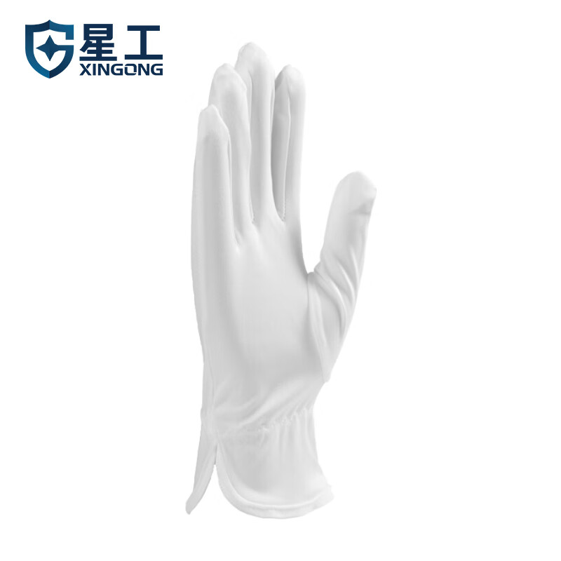 XINGGONG white gloves labor protection breathable gloves fine fiber dust-free and wipeable without lint 10 pairs