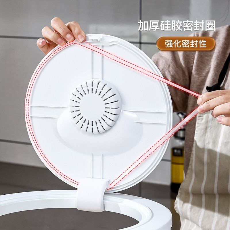 Xingyou large-capacity rice bucket sealed rice storage box household moisture-proof and insect-proof rice tank kitchen food grade thickened transparent packaging pearl white 20 catties + measuring cup