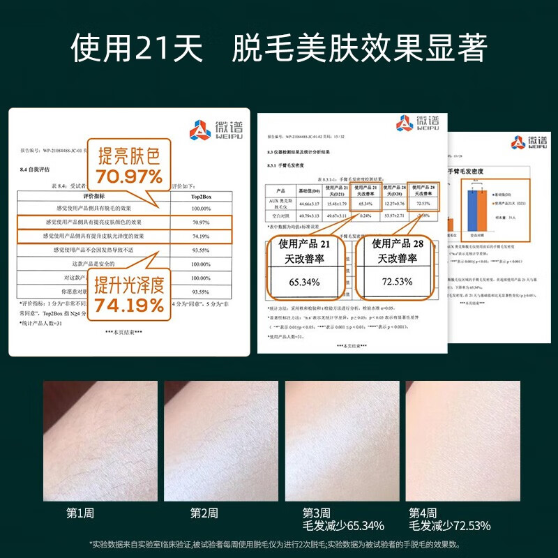 RIX Hair Removal Device Freezing Point Laser Hair Removal Home Use Facial Lip Armpit Leg Hair Private Part Hair Removal Device New Unisex Glazed White (350,000 Hair Freezing Point Ice Feel + Firming and Rejuvenation)