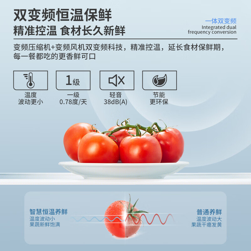 Shanngling 447 liter side-by-side refrigerator double door width 70 cm first-class energy efficiency frequency conversion air-cooled household refrigerator trade-in BSE447PWL