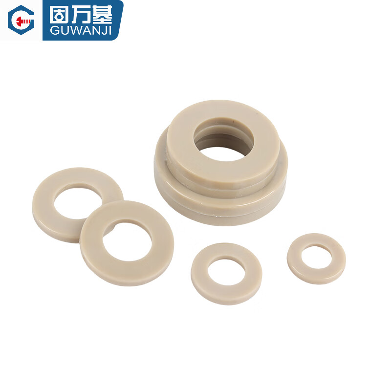 Guwanji PEEK high temperature resistant acid and alkali resistant insulating resin high strength plastic round screw flat washer gasket meson M2 (5 pieces)