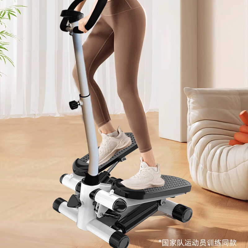 Dicheng household mini stepper sports slimming fitness equipment slim waist jogging multi-function pedal machine fitness equipment V-shaped left and right pink