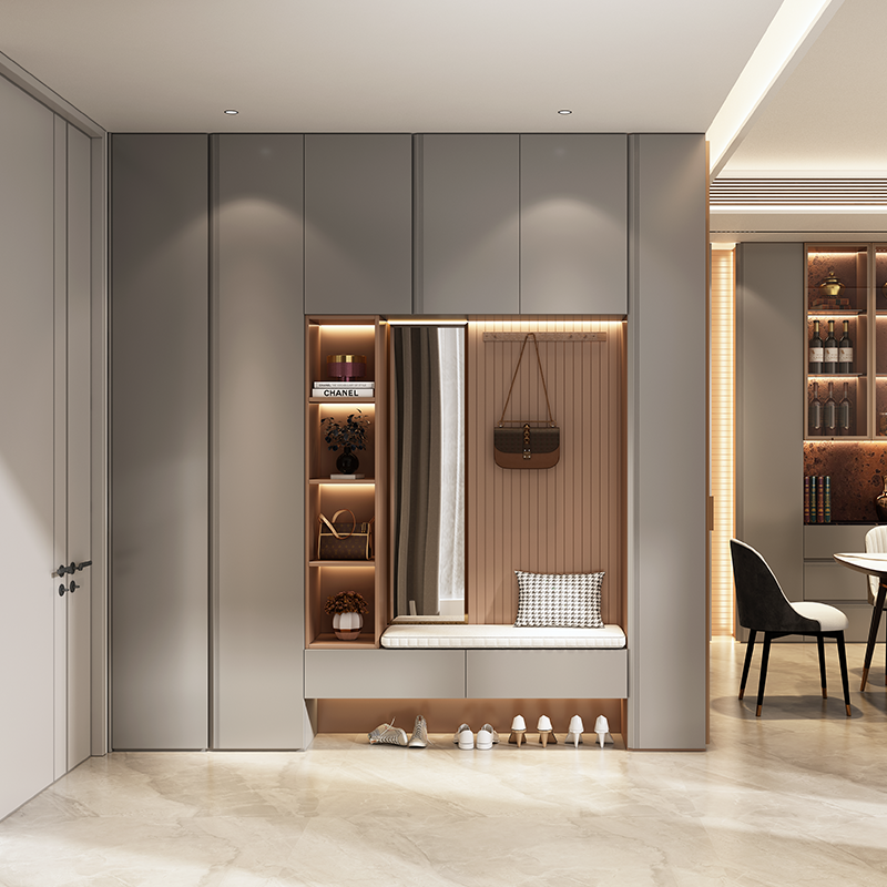 Piano wardrobe customized wardrobe bedroom modern simple light luxury high door large wardrobe storage cloakroom whole house customization 0.1 square meters price