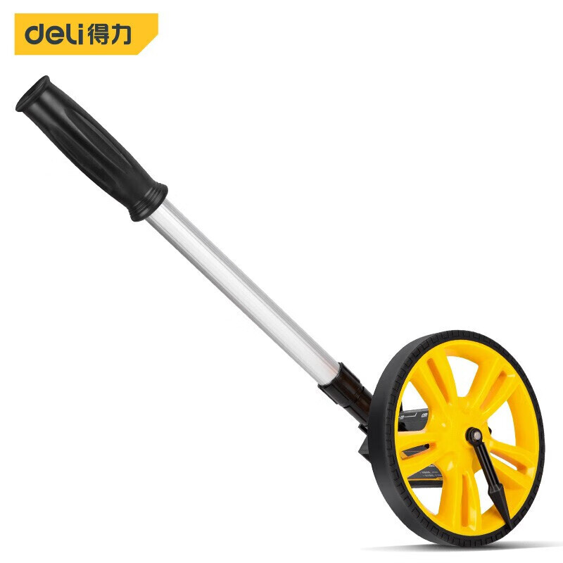 Deli distance measuring wheel hand-pushed roller distance measuring digital display mechanical high-precision large roller outdoor measuring ruler distance meter without cloth bag small mechanical wheel (diameter 160mm)