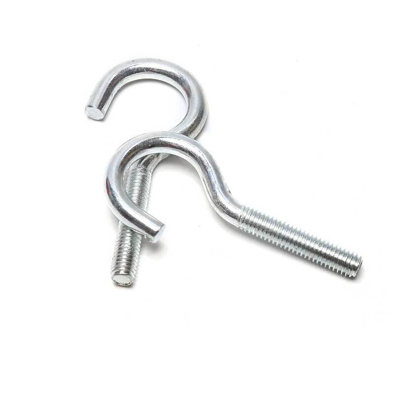 Jinggong galvanized/304 stainless steel open-ended sheep's eye screws, eye bolts, hook-shaped hook screws, M3-10, M6*60 (10 pcs) opening