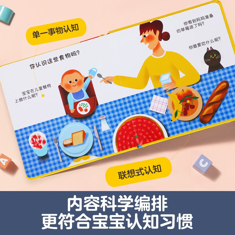 The first step toy book for babies aged 0-3 years old: Eating + Fun Cars (2 volumes) Toddler Enlightenment Parent-Child Interactive Game Book