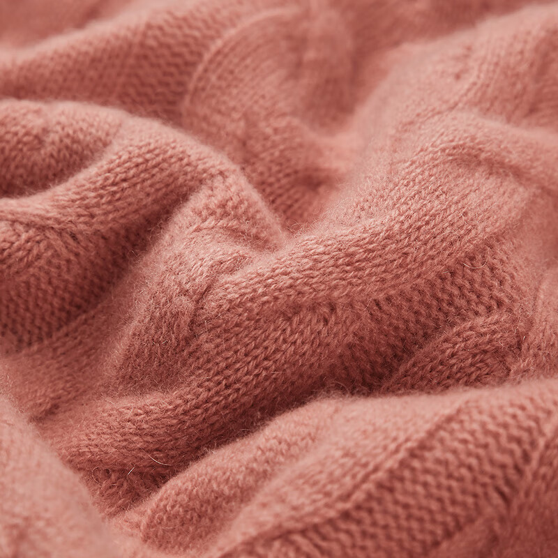 Pipi Dog Autumn and Winter Small Swing Collar Thick Needle Thick Sweater Lazy Style Cable Loose Shape Cashmere Sweater Women 453 Auburn Pink M 100