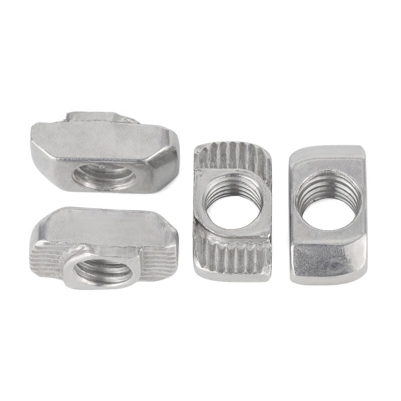 JINGGONG European standard T-type slider marble elastic nut 20/30/40/45 type national standard aluminum profile accessories hammer head boat-shaped T-type nut type 20-M3 (50 pieces) nickel-plated