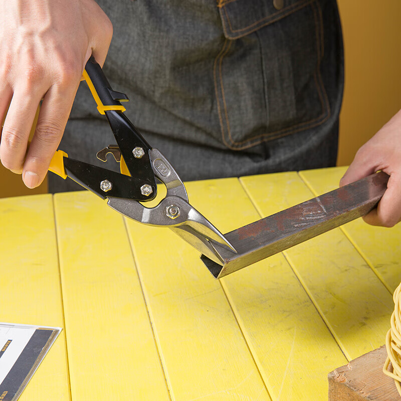 Deli No. 55 high carbon steel straight head aviation scissors left head right head aviation scissors stainless steel scissors iron scissors keel scissors 250mm straight head aviation scissors DL20030