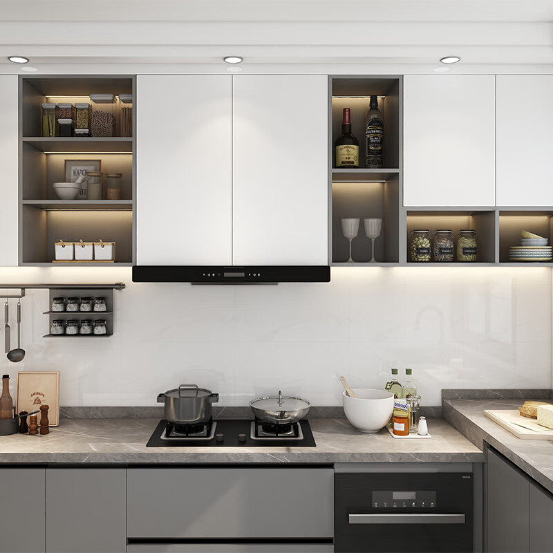 PIANO kitchen cabinets, stove, integrated quartz stone countertops, cabinets, whole house customization, whole cabinet customization, customization prepayment