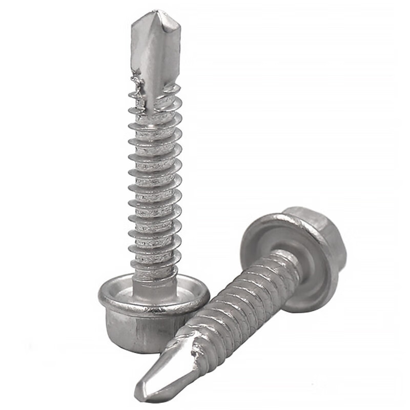 Zhehongdi self-tapping screws 401 stainless steel self-drilling tail Zigong drill iron large round head with pad large flat head dovetail screws 5.5*19mm a pack of about 50 pieces