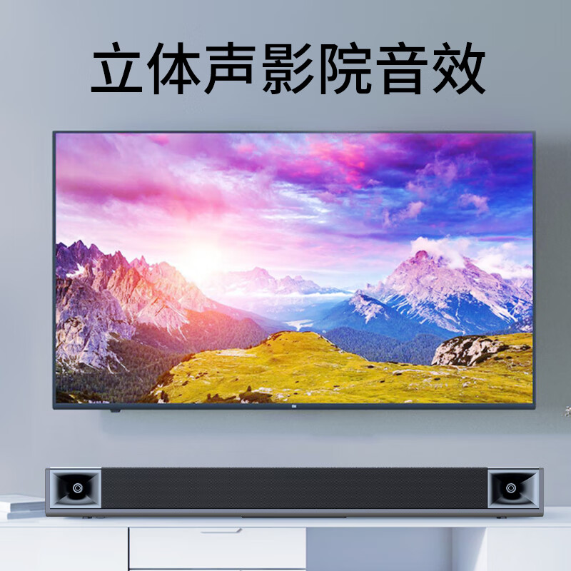 Newmine Echo Wall Audio TV Audio Home Theater Karaoke Audio Home Living Room Speaker Wall Mount Audio Sound Bar Double Wheat Version