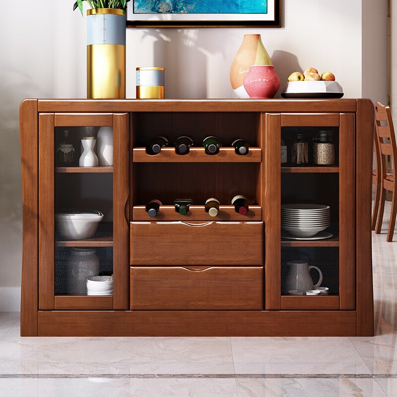 MaiLin Chinese sideboard modern simple solid wood restaurant tea cabinet multi-functional cupboard wine cabinet kitchen cabinet storage cabinet restaurant furniture